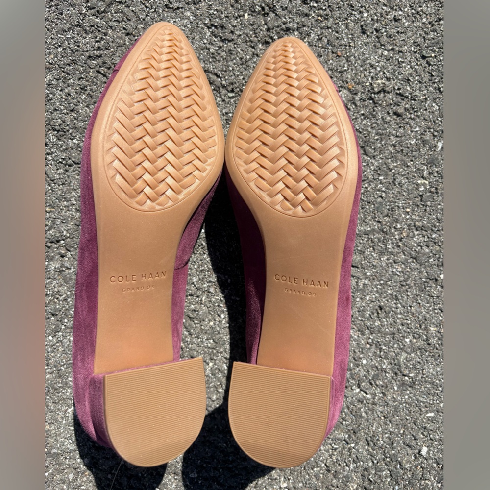 Cole Haan Grand.oS Alanna purple suede Block Heels size 9.5b - Picture 2 of 9